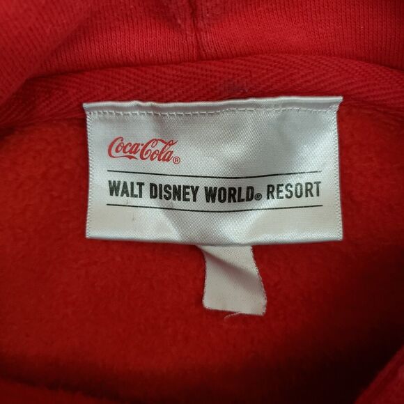 Walt Disney World Resort Coke Coca Cola Hoodie Mens Small Red Sleeve‎ Graphic - Picture 4 of 7
